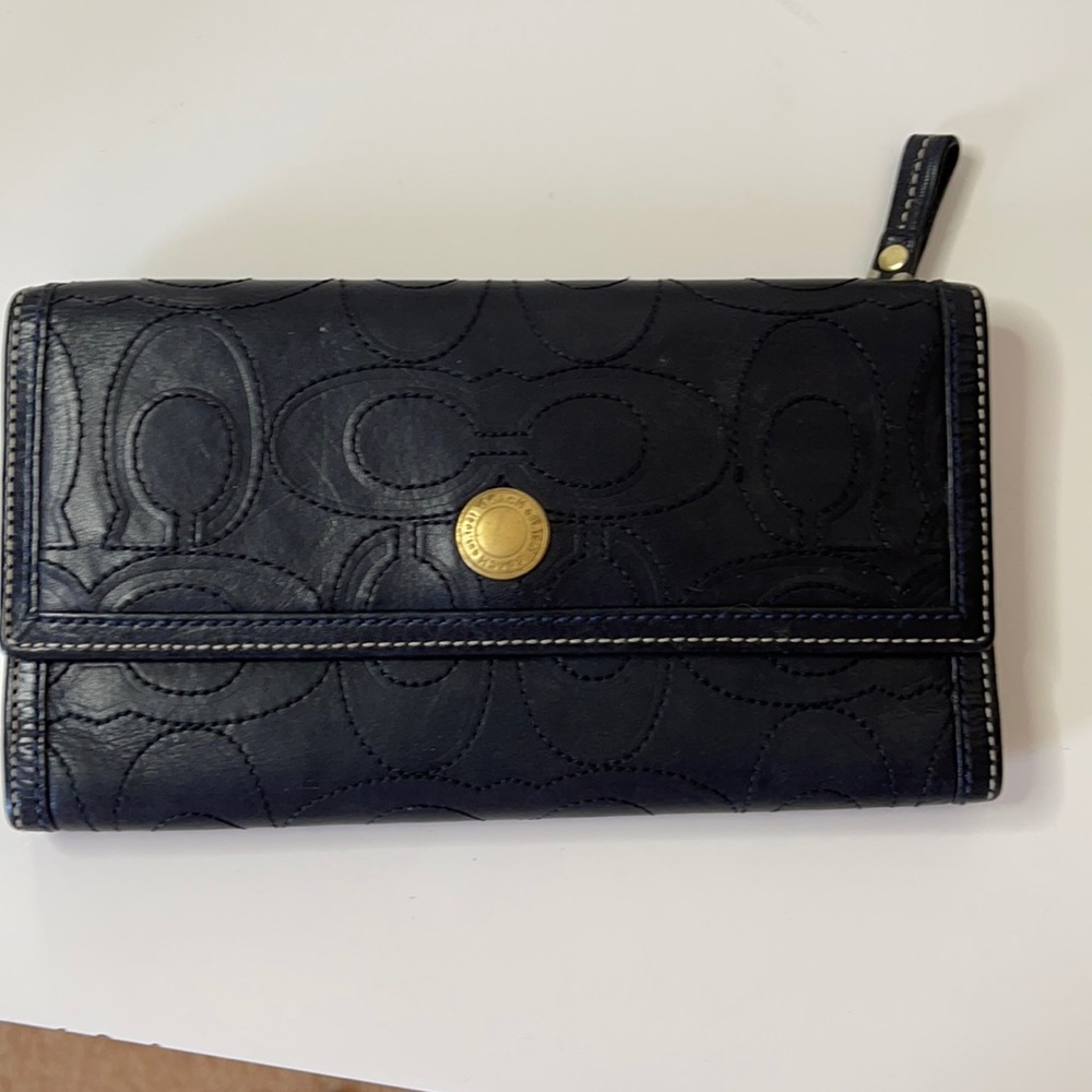 Coach signature trifold wallet